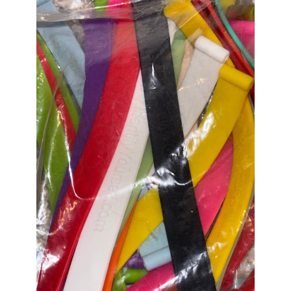 IdentifyYourself Flex Bands Multi Pack Medium Medical ID Silicone Bands Lot